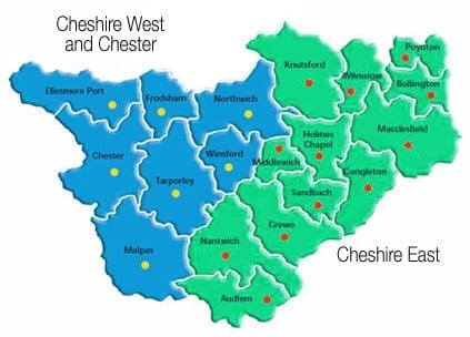 Cheshire Stockbrokers Map