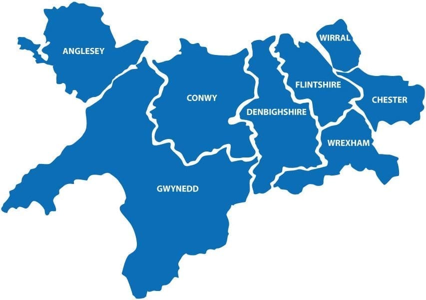 North Wales Stocktakers coverage Map